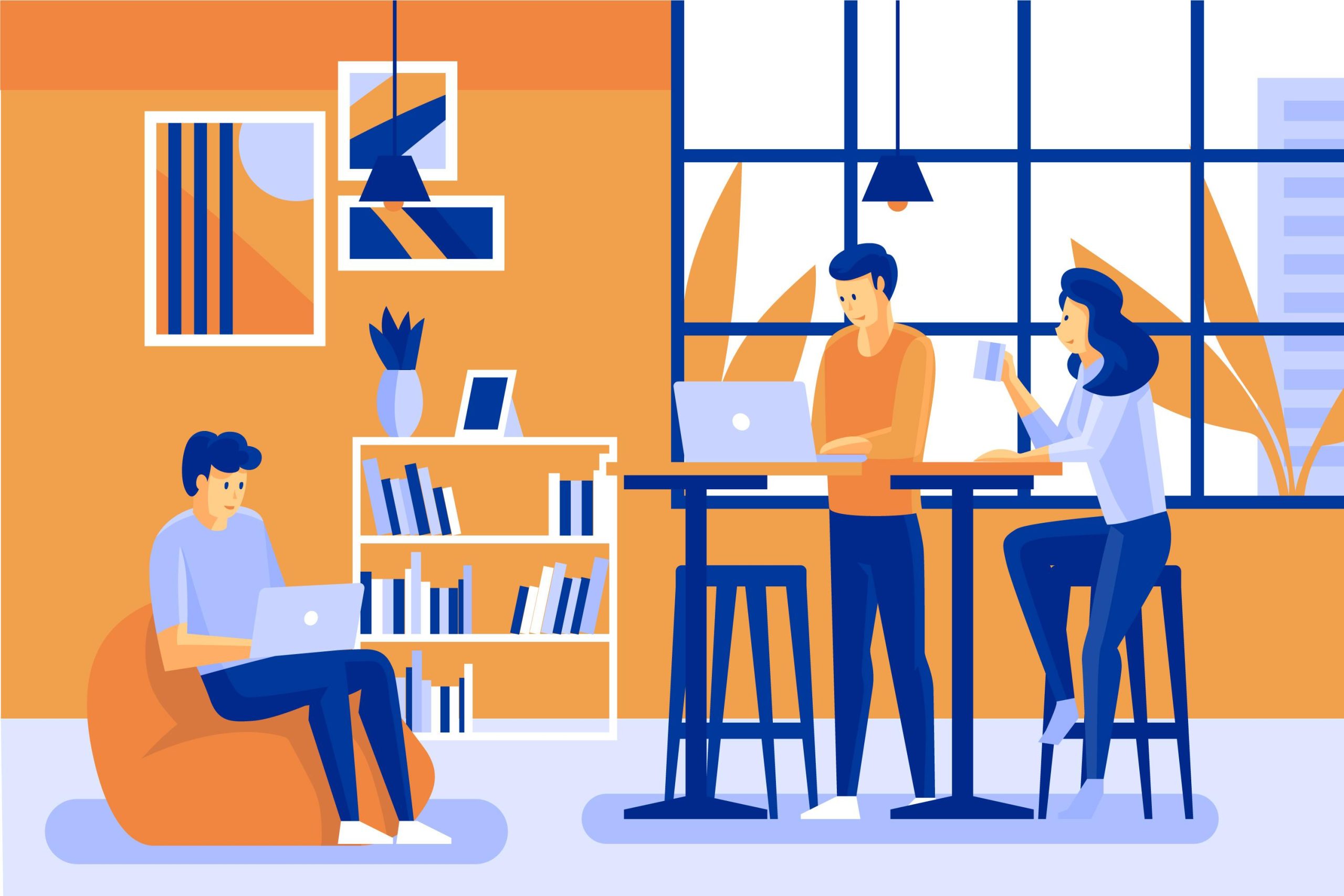 Ilustrasi fenomena work from cafe. (Dok. Freepik)