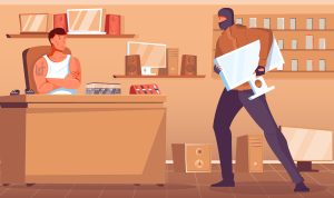 Ilustrasi orang sedang melakukan kejahatan