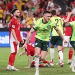 Timnas Indonesia kebobolan oleh Lewis Miller (Australia) dalam kualifikasi Piala Dunia 2026 (Foto: goal.com).