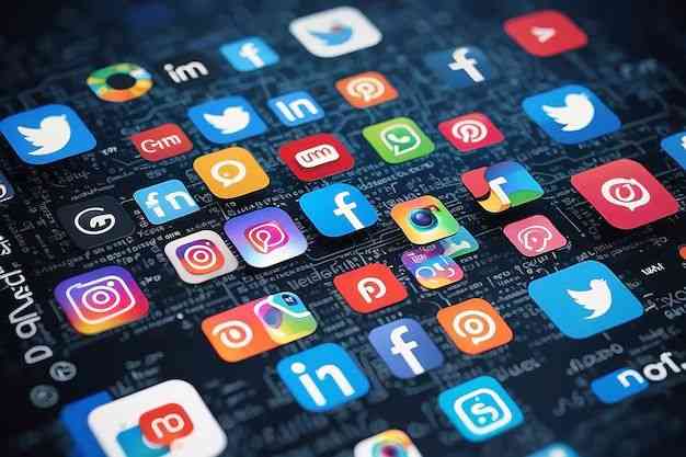 Kumpulan ikon berbagai platform media sosial populer yang merepresentasikan ruang digital modern. (Foto: Dok. Pinterest.com)