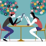 Ilustrasi bermain media sosial hingga oversharing
