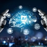 Jurnalis dan teknologi AI bekerja sama dalam produksi berita digital yang cepat dan akurat. (Foto: Dok. Pinterest)