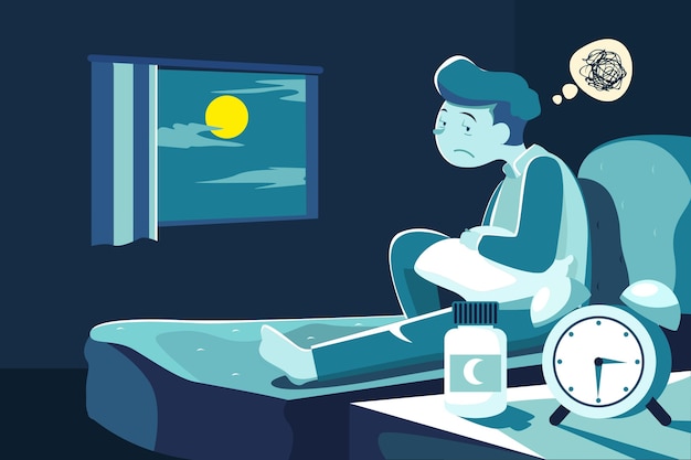 Ilustrasi overthinking di malam hari. (Foto: Freepik)